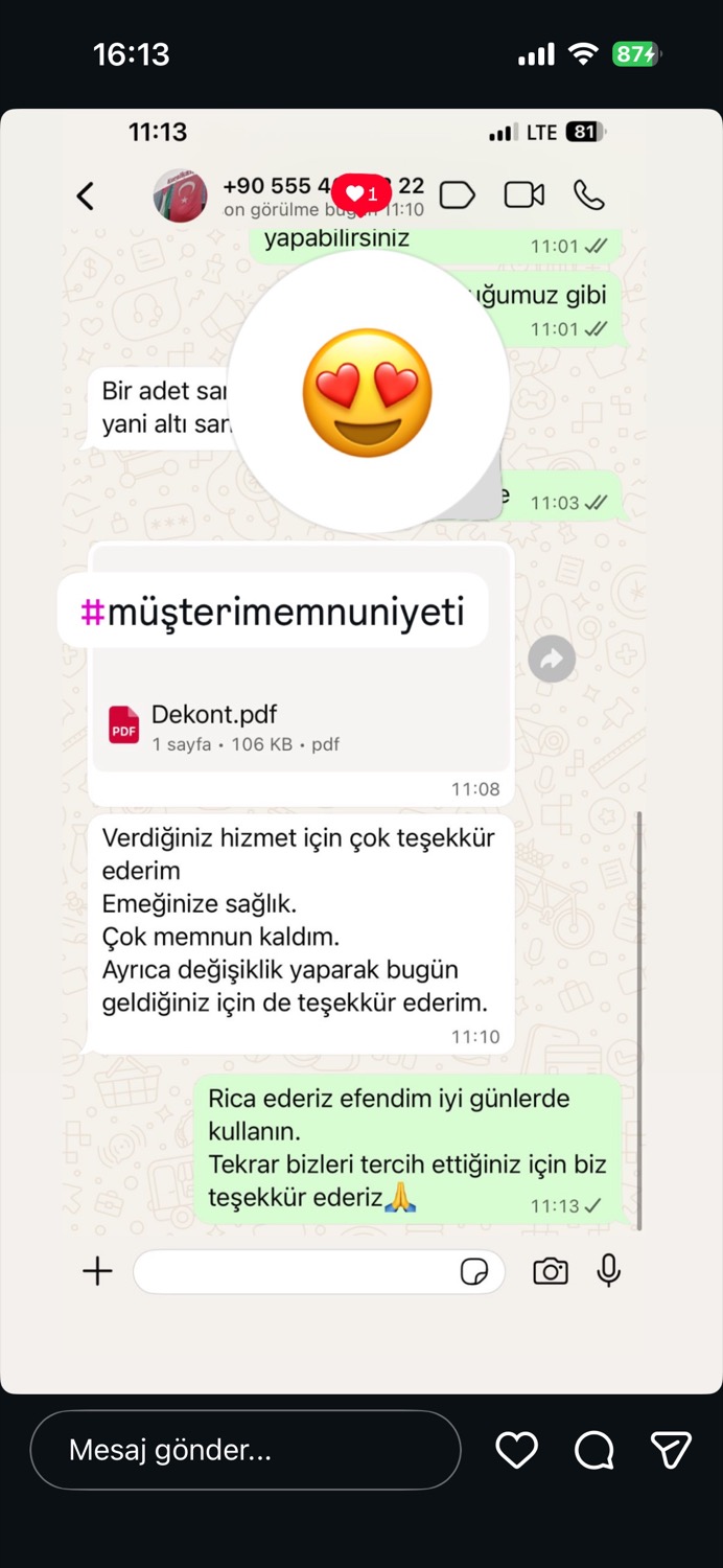 WhatsApp hizmet yorumu ekran görüntüsü